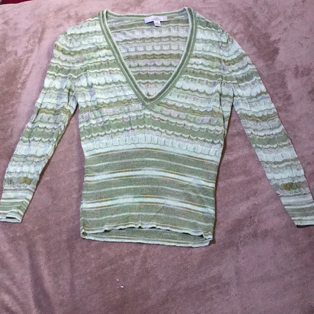 Green striped sweater